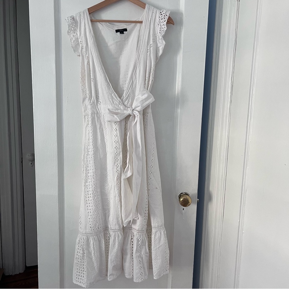 J. Crew White islet dress, discoloration under arms